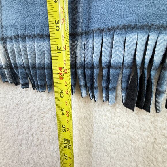 Martha Stewart Poncho One Size Blue Plaid Reversible Cape Open Front Shawl Ruana - Picture 5 of 11